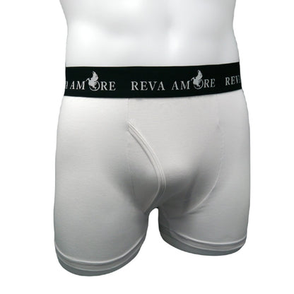 Stretch Activated White Bamboo Boxer Briefs for Men